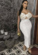 Women Soid Strapless Sling Sexy Hollow Dress