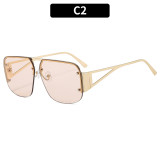 Women metal half-frame sunglasses