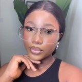 Women metal half-frame sunglasses