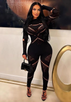 Women autumn long-sleeved hollow sexy Jumpsuit