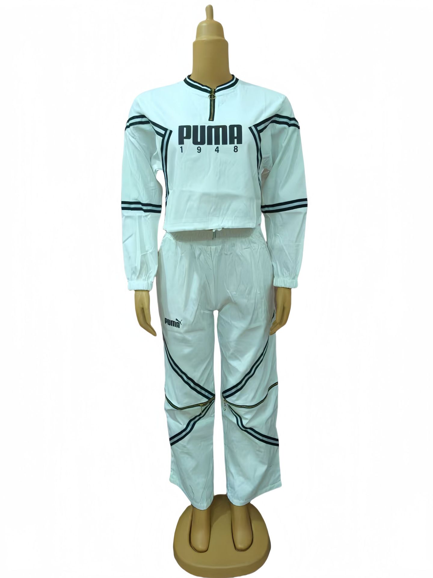 Plus Size Women Round Neck Top and Trousers Casual Two Piece Set