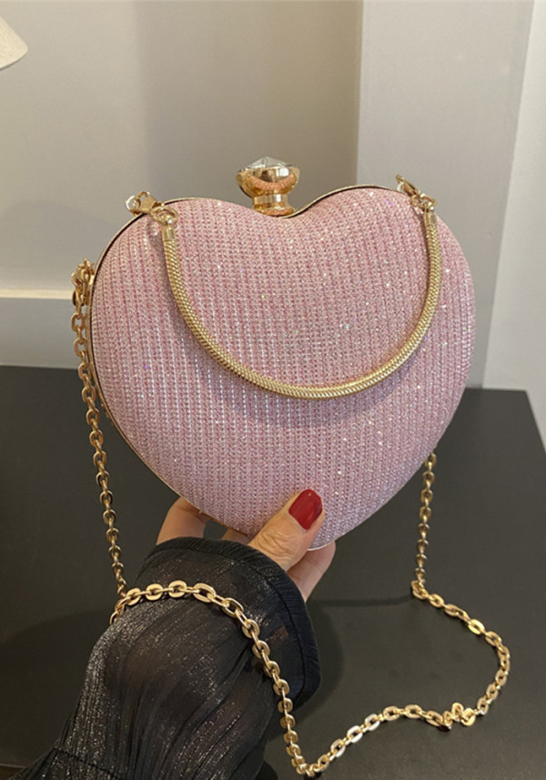 Women Heart Print chain handbag single shoulder crossbody small bag