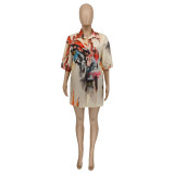 Women Printed Casual Short Sleeve Summer Shirt