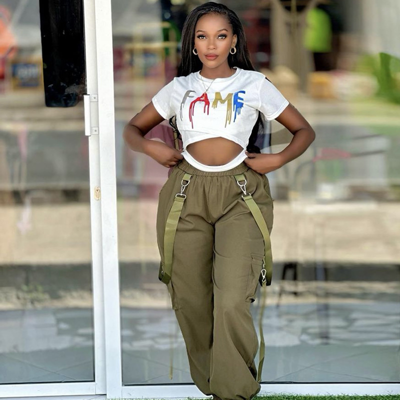 Plus Size African Women Top and trousers Two Piece Set