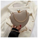 Women Heart Print chain handbag single shoulder crossbody small bag