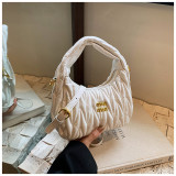 Women pleated cloud bag crossbody handbag single shoulder crescent bag