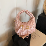 Women pleated cloud bag crossbody handbag single shoulder crescent bag