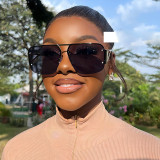 Women metal half-frame sunglasses