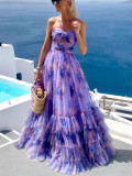 Women’s Floral Sleeveless Strap Maxi Dress