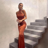 Summer Women’s Sexy Halter Neck Slim-Fit Long Dress