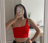 One-Shoulder High Stretch Workout Crop Top