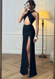 Women’s Sexy Hollow-Out Slit Sleeveless Long Dress