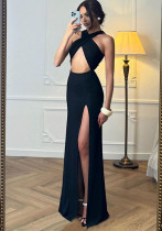 Women’s Sexy Hollow-Out Slit Sleeveless Long Dress