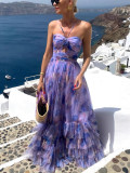 Women’s Floral Sleeveless Strap Maxi Dress