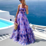 Women’s Floral Sleeveless Strap Maxi Dress