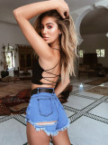 Women's Sexy Lace-Up Open Back Sleeveless Tank Top