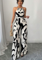 Spring/Summer Zebra Print Wide-Leg Jumpsuit Spring/Summer Zebra Print Wide-Leg Jumpsuit