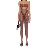 Strapless Hollow Out Jumpsuit