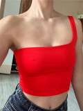 One-Shoulder High Stretch Workout Crop Top