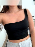 One-Shoulder High Stretch Workout Crop Top