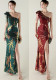 Sequin Beaded One-Shoulder High Slit Fishtail Dinner Party Dress