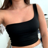 One-Shoulder High Stretch Workout Crop Top