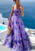 Women’s Floral Sleeveless Strap Maxi Dress