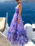 Women’s Floral Sleeveless Strap Maxi Dress