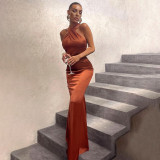 Summer Women’s Sexy Halter Neck Slim-Fit Long Dress