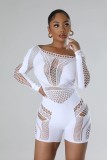 See-Through Long Sleeve Bodycon Jumpsuit