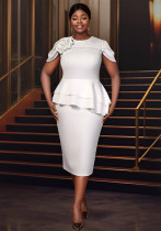 Floral Ruffled Formal Bodycon Party Dress