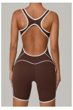 Low-Back Contrast Color Yoga Jumpsuit Butt-Lifting Sportswear