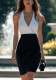 Patchwork Halter Low Back Bodycon Dress
