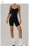 Low-Back Contrast Color Yoga Jumpsuit Butt-Lifting Sportswear