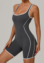 Low-Back Contrast Color Yoga Jumpsuit Butt-Lifting Sportswear Low-Back Contrast Color Yoga Jumpsuit Butt-Lifting Sportswear