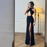 Women’s Sexy Hollow-Out Slit Sleeveless Long Dress