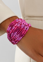 Women Style Bohemian Multi-Color Glass Beaded Multi-layer Bracelet