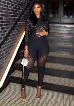 Women Fall Sexy Knitting Long Sleeve Jumpsuit