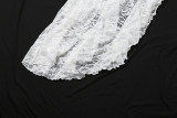 Summer Women's Sexy Lace See-Through Irregular Strapless Dress