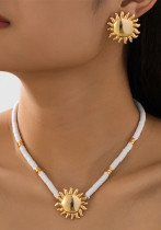 Women Sunflower Earrings Necklace