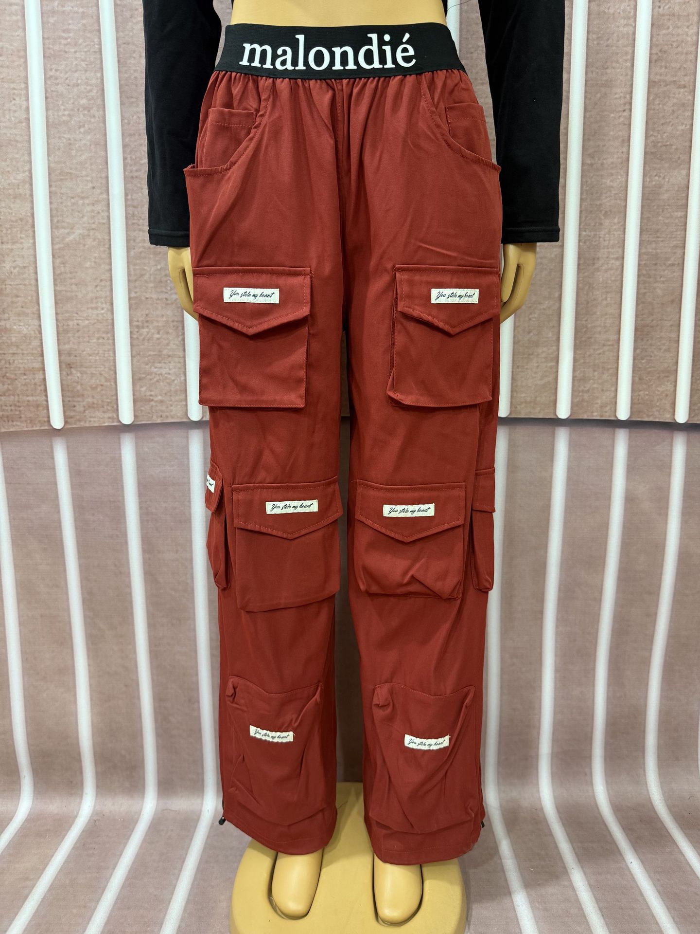 Women Casual Printed Long Sleeve T-Shirt and Cargo Pants Two-Piece Set