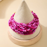 Women Style Bohemian Multi-Color Glass Beaded Multi-layer Bracelet