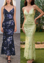 Sheer Mesh Strap Low Back Fishtail Gown Sheer Mesh Strap Low Back Fishtail Gown