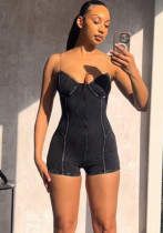 Transparent Strap Slim Waist Jumpsuit