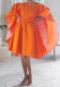 Oversized Batwing Sleeve Party Dress
