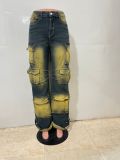 Loose Multi-Pocket Denim Cargo Pants