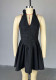 Summer Chic V-Neck Halter Tie Back A-line Midi Dress