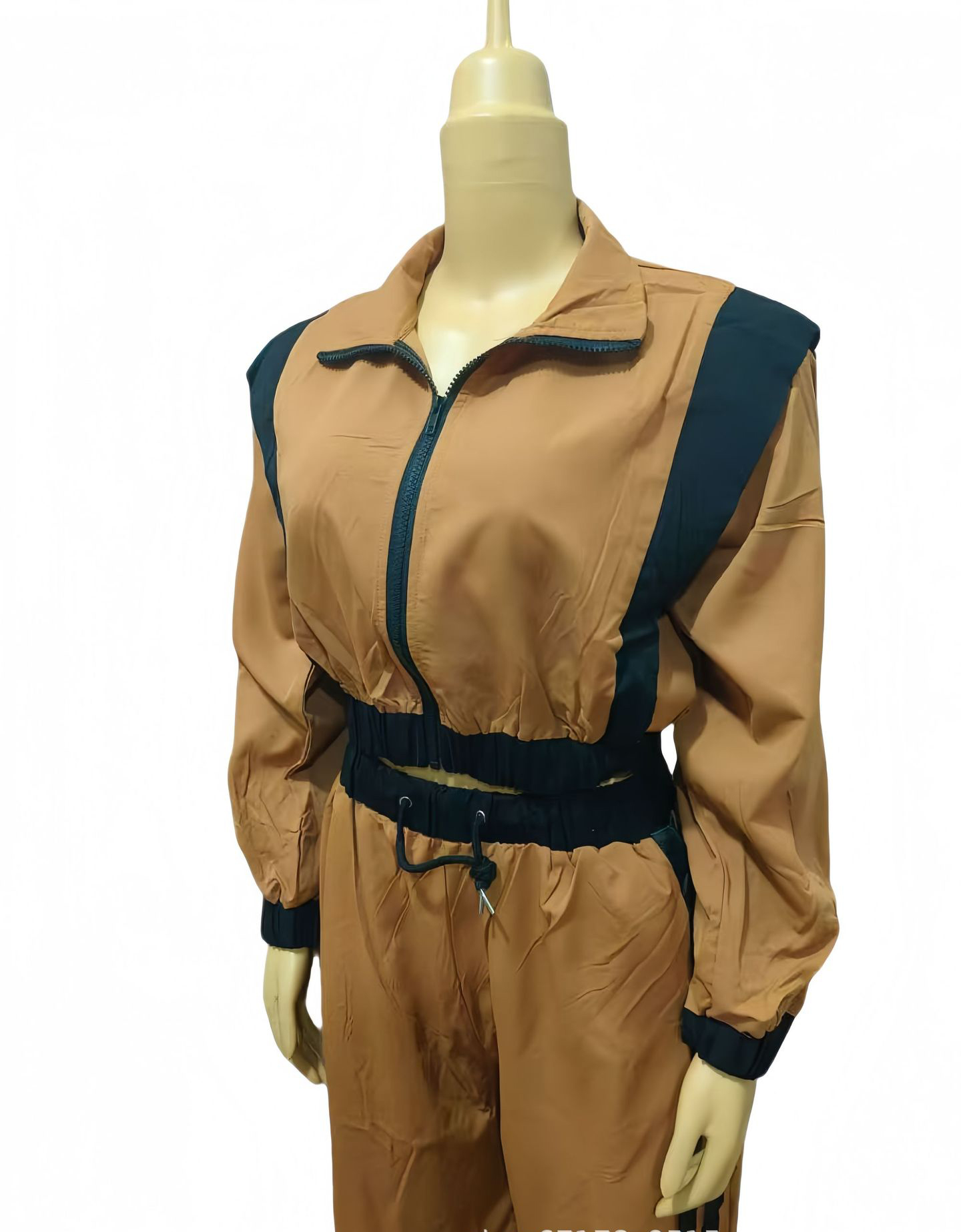 Women Contrast Color Casual Sleeveless Top and Wide Leg Pants Two-Piece Set