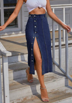 Sexy High-Waist Slim Fit Side Slit Denim Skirt Sexy High-Waist Slim Fit Side Slit Denim Skirt