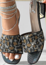 Women's Rhinestone Glitter Low-Heel Sandals Women's Rhinestone Glitter Low-Heel Sandals